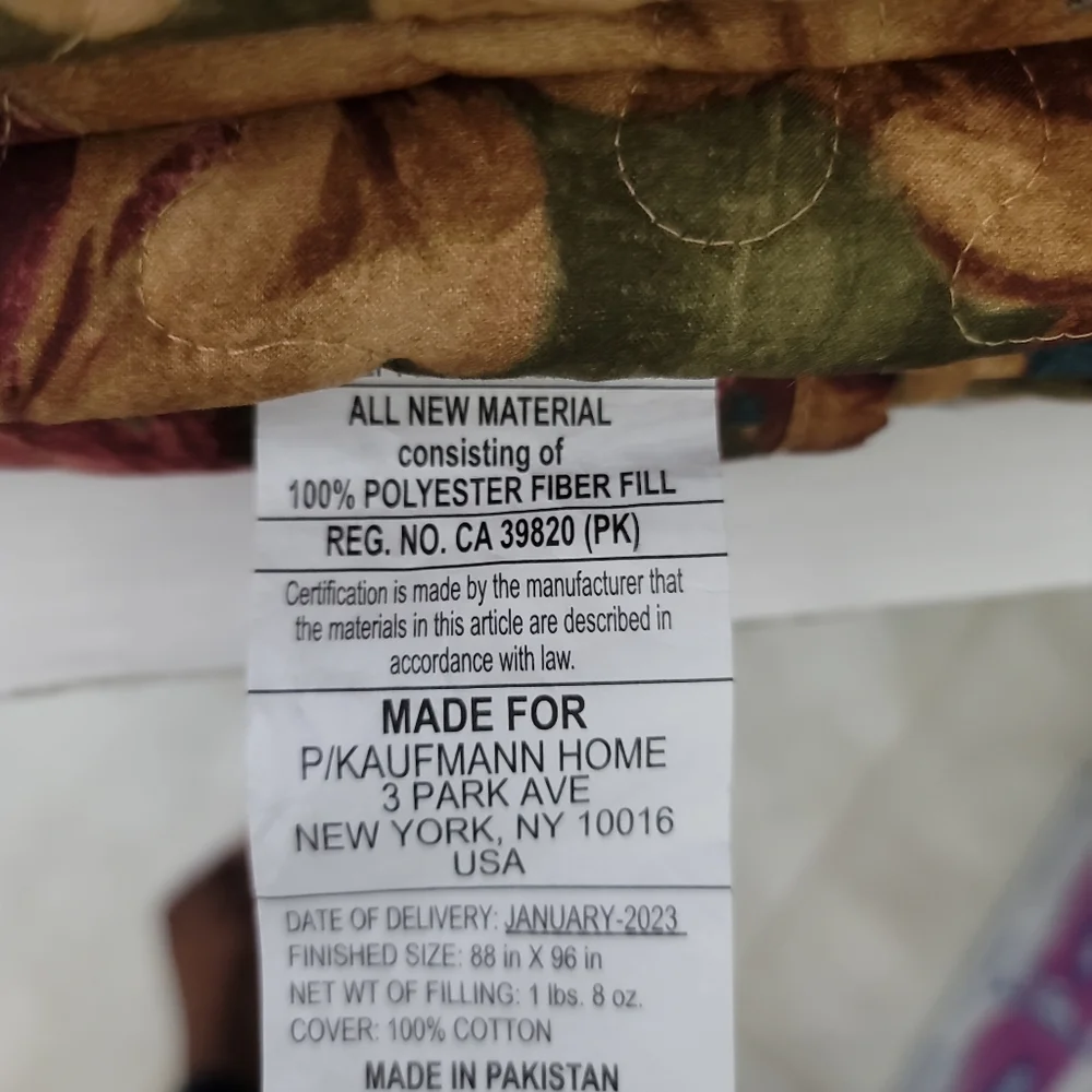 Patricia Nash Fresco Bouquet Print Reversible Quilt Mini Set